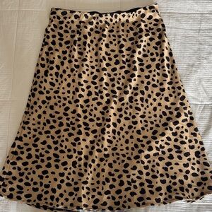 Leopard Print A-Line Skirt in Camel and Black